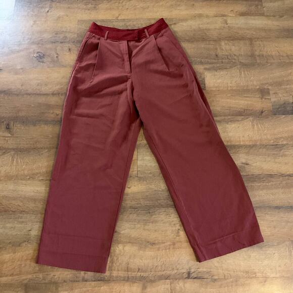Anthropologie TINY‎ Pleated Relaxed Womens Wide Leg Cropped Pants Size 6 - Picture 1 of 6